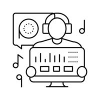 sound engineer video production film line icon vector illustration