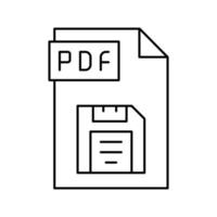 guardar archivo pdf icono de línea ilustración vectorial vector