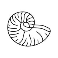 nautilus mar shell playa línea icono vector ilustración