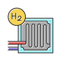 Ilustración de vector de icono de color de hidrógeno de celdas de combustible