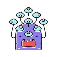 alien with nine eyes color icon vector illustration