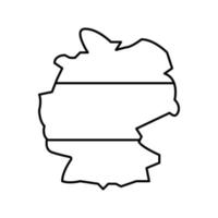 alemania país mapa bandera línea icono vector ilustración