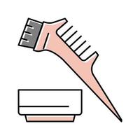 comb and plate for keratin application color icon vector illustration