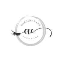 initial AE logo handwriting beauty salon fashion modern luxury monogram vector