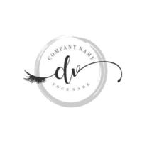 initial DV logo handwriting beauty salon fashion modern luxury monogram vector