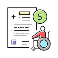 disabled allowance color icon vector illustration