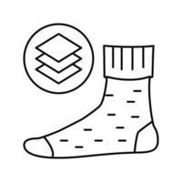 winter warm sock line icon vector isolated illustration