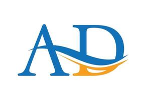 Initial AD Letter logo design, Vector design concept