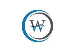 Letter W logo design template, Vector illustration