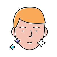 shaved face man color icon vector illustration