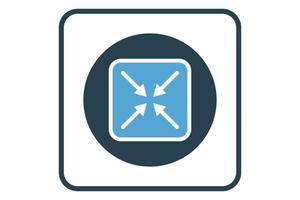 Minimize icon illustration. icon related to music player. Solid icon style. Simple vector design editable