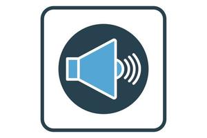 Volume icon illustration. icon related to music player. Solid icon style. Simple vector design editable