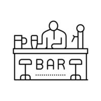 bar cerveza bebida línea icono vector ilustración