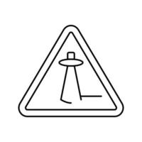 ilustración de vector de icono de línea de advertencia de abducción alienígena