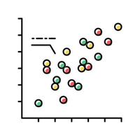 diagramas de dispersión icono de color ilustración vectorial vector