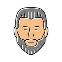 ducktail beard hair style color icon vector illustration