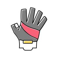 gloves cyclist accessory color icon vector illustration