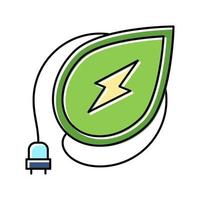 ilustración de vector de icono de color de hoja de energía