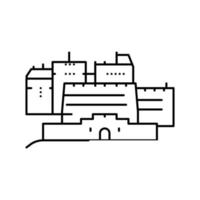 edinburgh castle line icon vector illustration