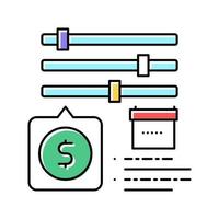 settings of loan color icon vector illustration