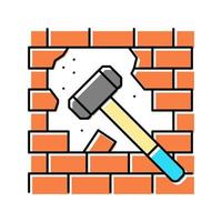 dismantling wall color icon vector illustration