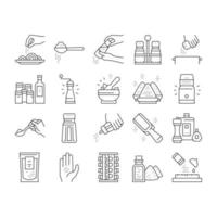 Spice Condiment Herb Collection Icons Set Vector