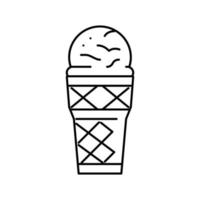 coffee ice cream line icon vector illustration