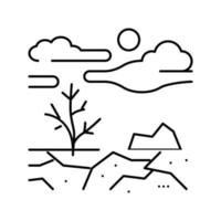 barren land line icon vector illustration