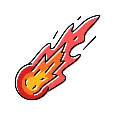 fireball color icon vector illustration