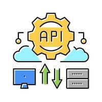 api digital technology color icon vector illustration