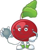 Red beet greens cartoon character vector