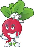 Red Radish cartoon character style vector