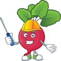 Red Radish cartoon character style vector