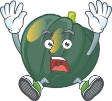 Acorn squash cartoon character style vector