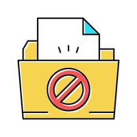 file didn't save in online folder color icon vector illustration