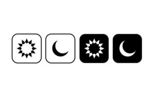 interruptor de noche de día de vector. concepto de diseño de interfaz de aplicación móvil. interruptor de modo oscuro. aplicación de gadget de modo diurno y nocturno. icono claro y oscuro. sol y luna con icono oscuro y claro. vector