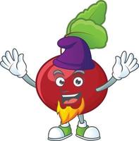 Red beet greens cartoon character vector