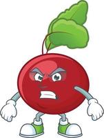 Red beet greens cartoon character vector