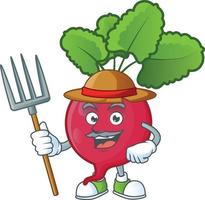 Red Radish cartoon character style vector