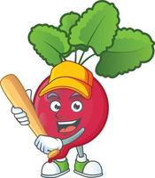 Red Radish cartoon character style vector