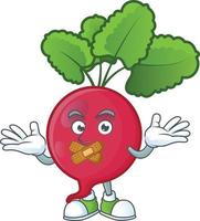 Red Radish cartoon character style vector