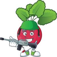 Red Radish cartoon character style vector