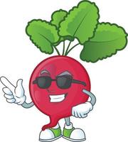 Red Radish cartoon character style vector