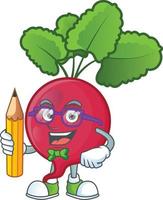 Red Radish cartoon character style vector