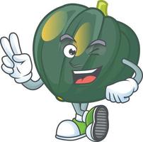 Acorn squash cartoon character style vector