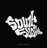 South Sudan map lettering in English. South Sudan map. vector