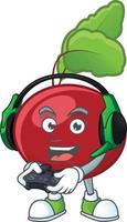 Red beet greens cartoon character vector