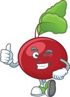 Red beet greens cartoon character vector