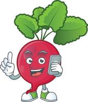 Red Radish cartoon character style vector