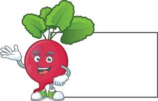 Red Radish cartoon character style vector